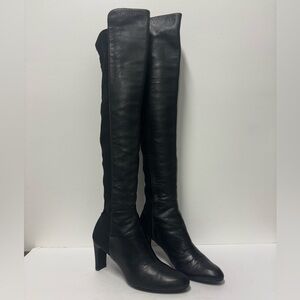 STUART WEITZMAN Black Leather Slip On Over The Knee Stretch Boots Women’s Size 8
